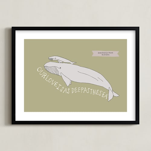 This is a moss nursery wall art by Annada Hypes called deep as the sea