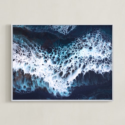 This is a deep blue art by Christa Dominguez called crash ii