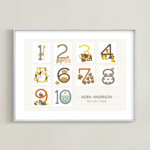 This is a latte nursery wall art by Bella Expressions-Linda Birtel called let's count