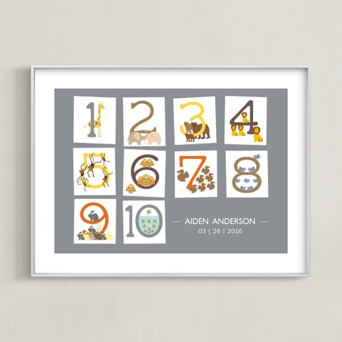 This is a slate nursery wall art by Bella Expressions-Linda Birtel called let's count