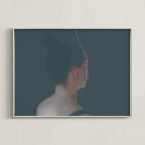 This is a prussian blue art by Maja Cunningham called poise