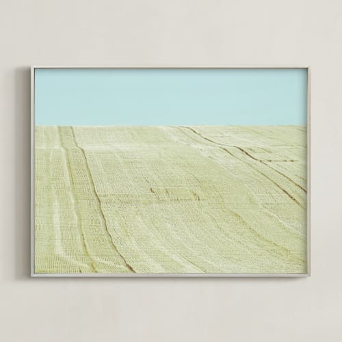 This is a blue sky art with standard by Lying on the grass called sunny field