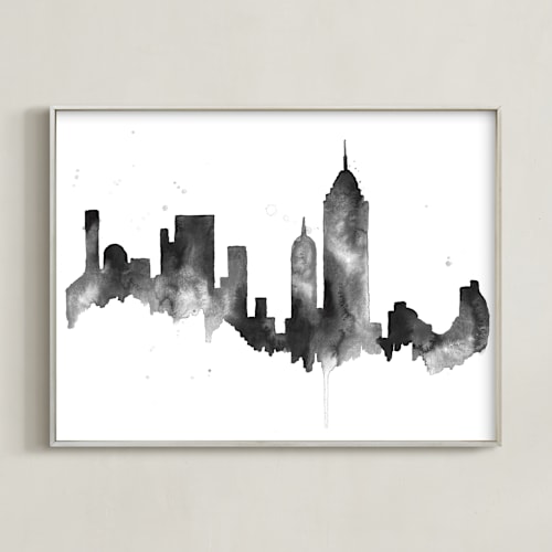 This is a shades of black art by Kelsey McNatt called new york city skyline