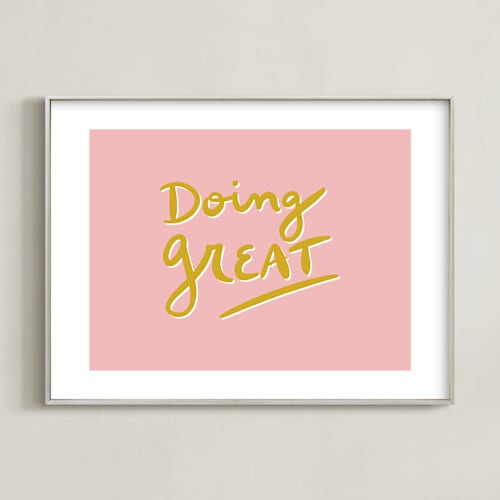This is a pink art by Erika Firm called doing great