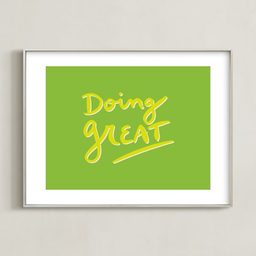 This is a brat green art by Erika Firm called doing great