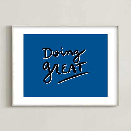 This is a capri blue art by Erika Firm called doing great