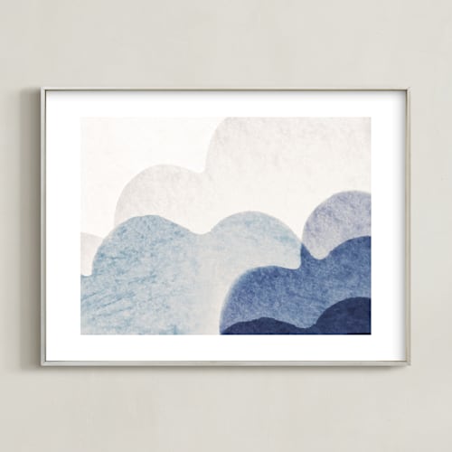This is a blue nursery wall art by Karen Kardatzke called sweetly dreaming