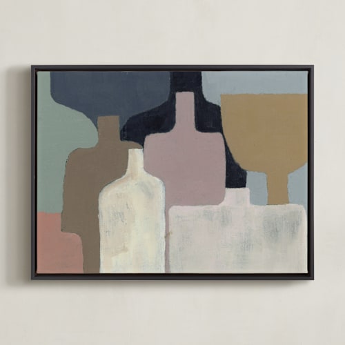 This is a coffee beige art by Bethania Lima called vessels on display 2