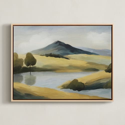 This is a slate teal art by Corrina Reid called blue mountain