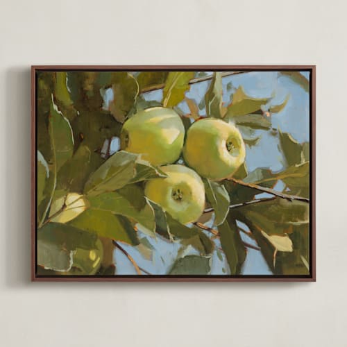 This is a green apple art by Rachel Nelson called the tree amigos