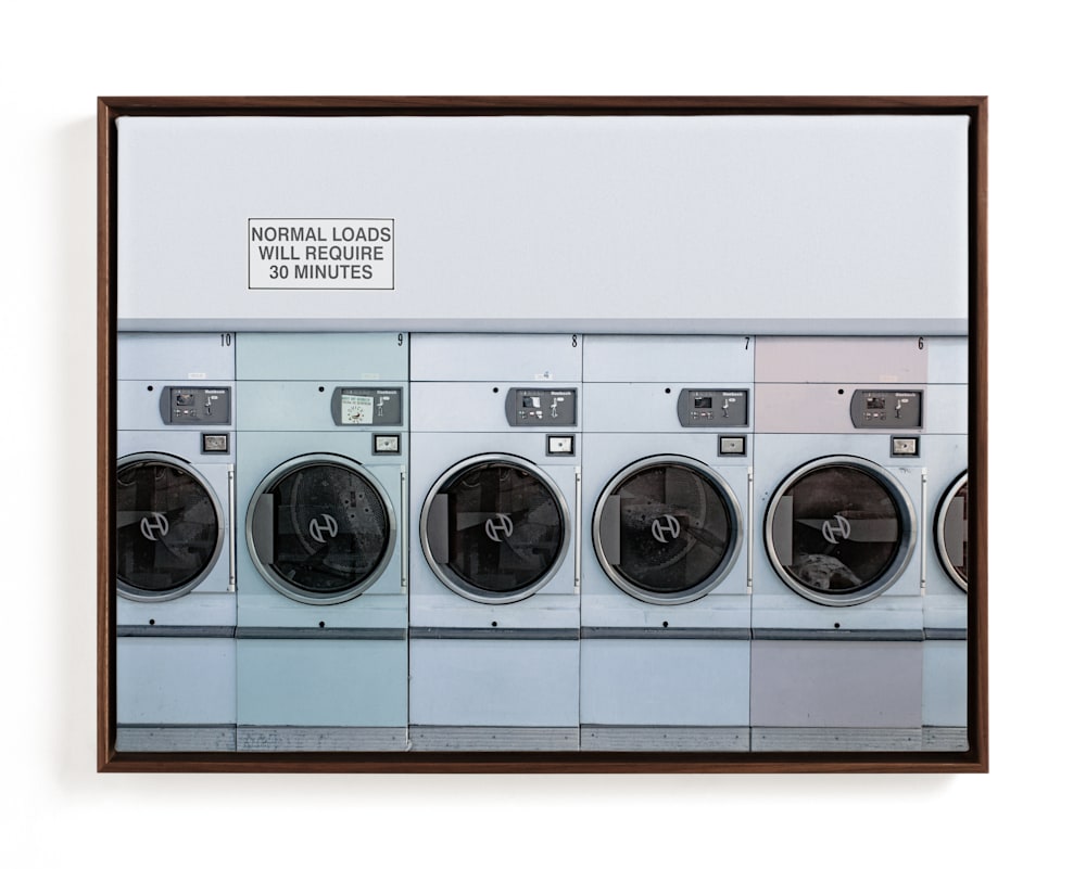 This is a cerulean art by Maja Cunningham called at the laundromat