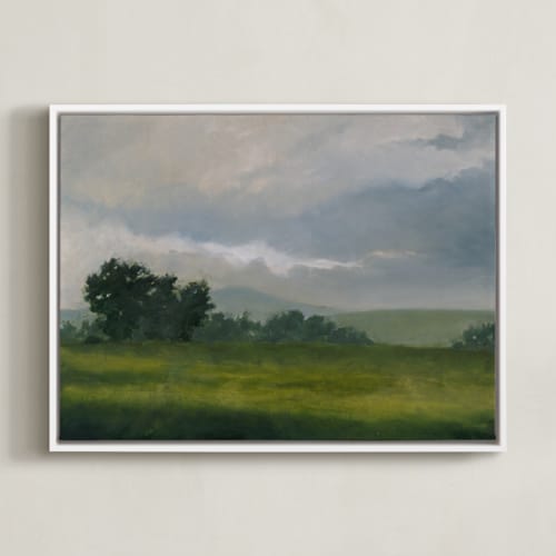This is a stormy green art by Stephanie Goos Johnson called broken clouds