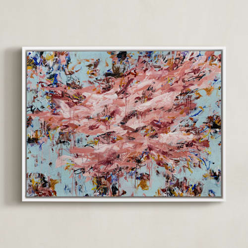 This is a petal art by Marcy Parks called my rage is like a flower garden in aqua