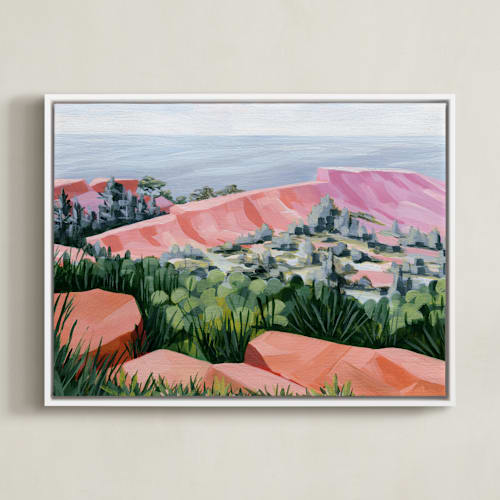 This is a coral art by Paper Sun Studio called coastal cliffs