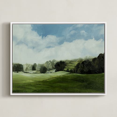 This is a hills art by Coleman Senecal called peace of greens and blues