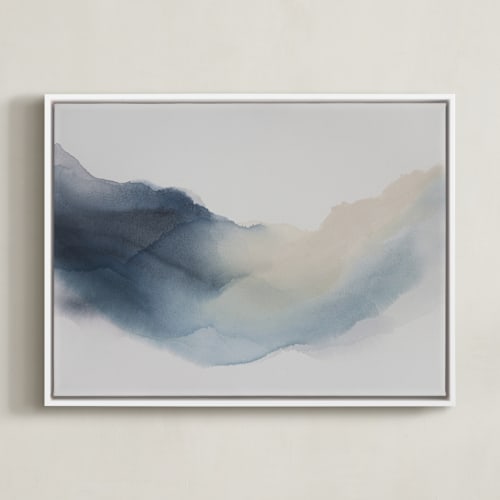 This is a indigo blue art with standard by Rebecca King called reflection in the river