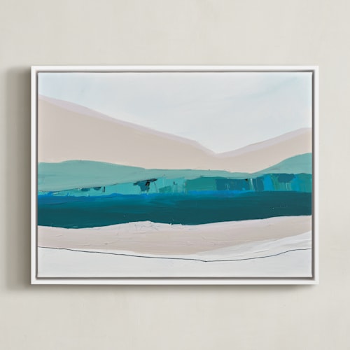 This is a mint green art by Caryn Owen called coastal road