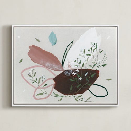 This is a burgundy wine art by Sarah McInroe called flower crown for you