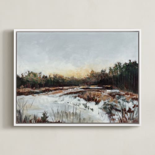 This is a burnt sienna art by Lorent and Leif called through the woods