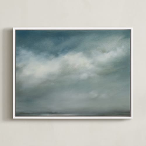 This is a teal green art by Kelly Money called whisper in the snow