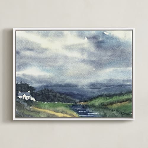 This is a dark sea green art by Eva Marion called cloud symphony donegal ireland