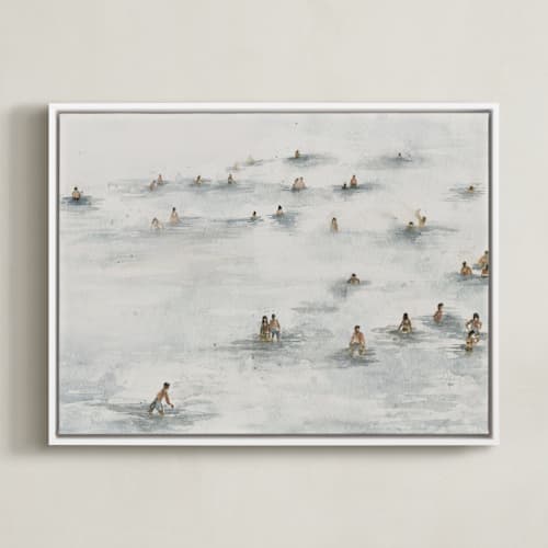 This is a beige blue art with standard by Lulaloo called on the beach