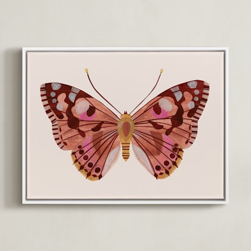 This is a peach sunset art by Sarah Knight called paper wings
