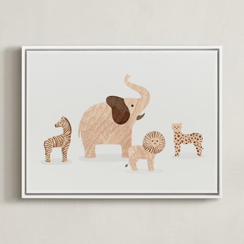 This is a moon art by Dani Lugato called wooden safari animals