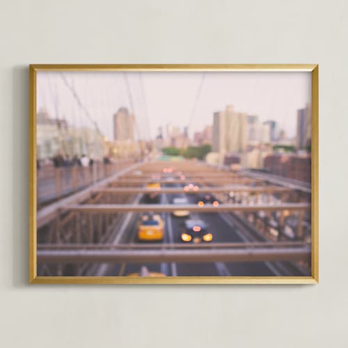 This is a blush art by Ann Hudec called brooklyn bridge abstract