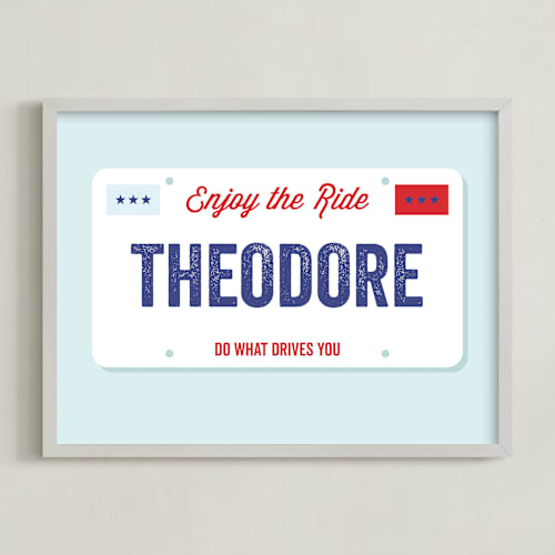 This is a cloud personalized art for kids by Sarah Cohn called license plate