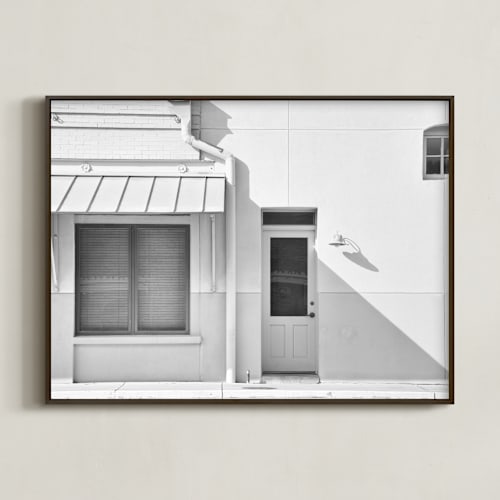 This is a cream white art by Carol Schiraldi called cream colored building, taylor, texas