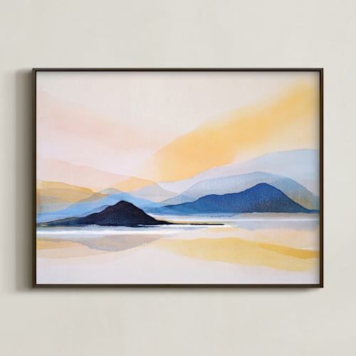 This is a golden art by Shina Choi called mountain in the calm light