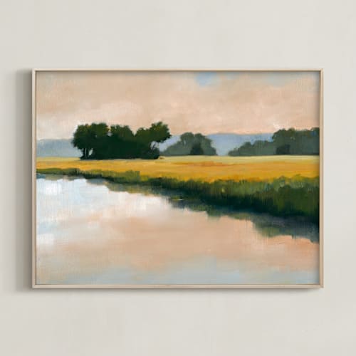 This is a summer blue art by Stephanie Goos Johnson called morning shore ii