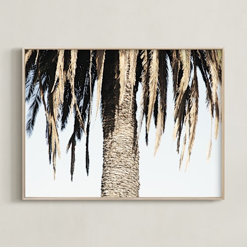 This is a light sky blue art by Elan Alvarez Sherman called hanging palms
