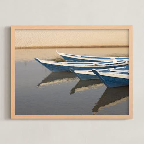 This is a blue art by Eliane Lamb called side by side