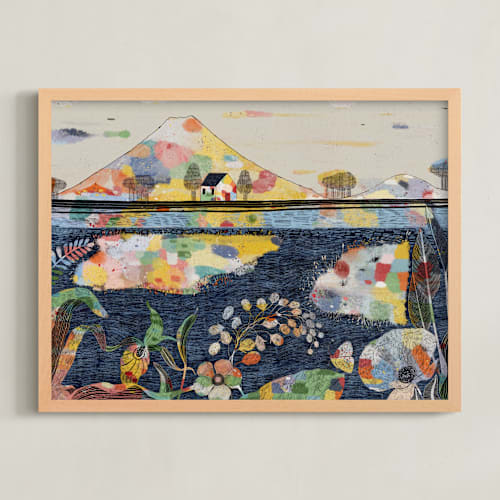 This is a polo blue art by Lee-Anne Schmidt called the lake house