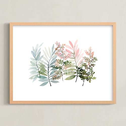 This is a sage kids wall art by Yao Cheng Design called foliage singing