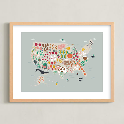 This is a robin's egg kids wall art by Joanna Griffin called us agriculture