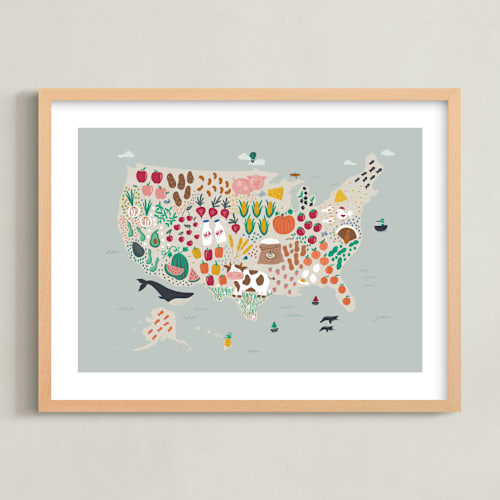 This is a robin's egg kids wall art with standard by Joanna Griffin called us agriculture