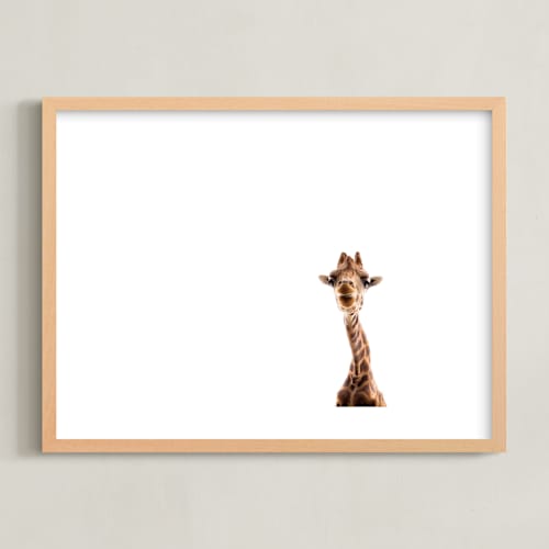 This is a savanna gold kids wall art by Alicia Abla called hello up there!