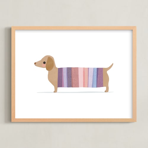 This is a grape kids wall art by Karidy Walker called colorful dog