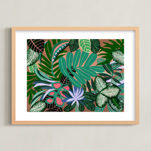 This is a emerald green kids wall art by FERNANDA MARTINEZ called paradise