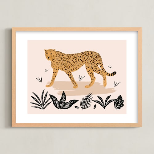 This is a sunset kids wall art by Elly called the cheetah