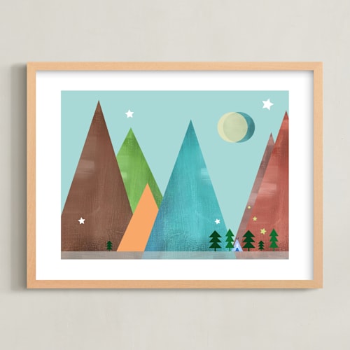 This is a country blue kids wall art by AlisonJerry called hill country