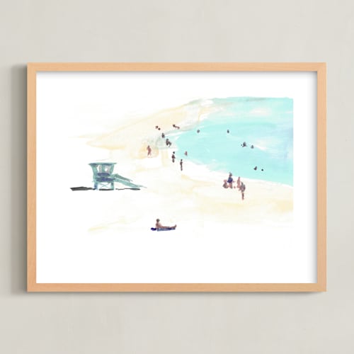 This is a tower blue kids wall art by Jenny Partrite called surf city 2