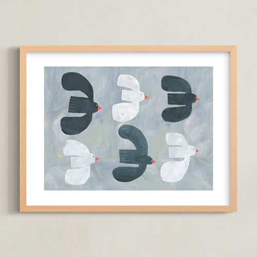 This is a moonlit harbor blue art by Alicia Abla called soar