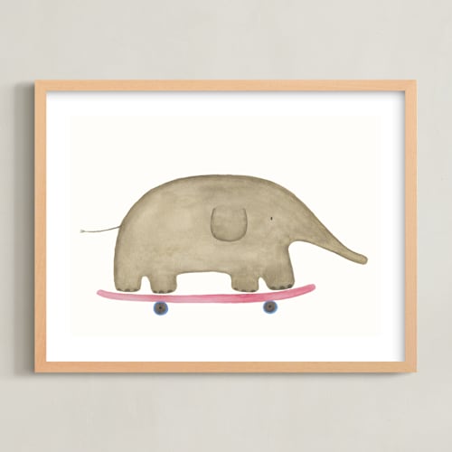 This is a pink art by Francisca Reyes called fast riders i