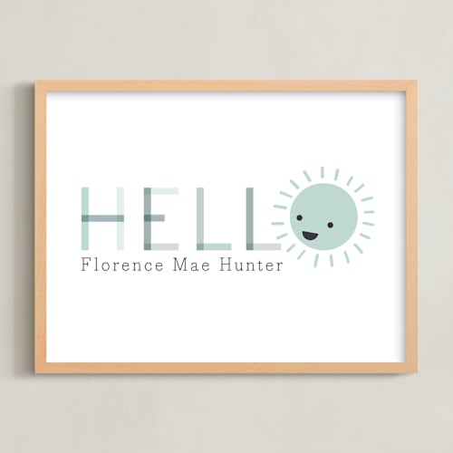 This is a seafoam nursery wall art by Hudson meet Rose called sunny