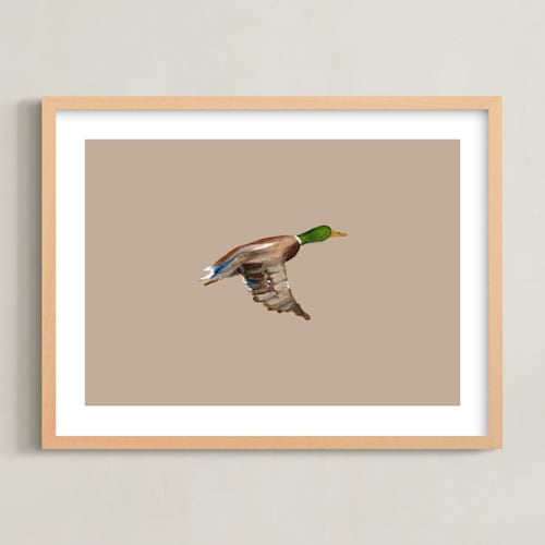 This is a neutral nursery wall art with standard by Anee Shah called mallards in flight 1