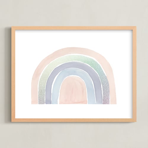 This is a rose blossom nursery wall art by Kate Ahn called pastel rainbow